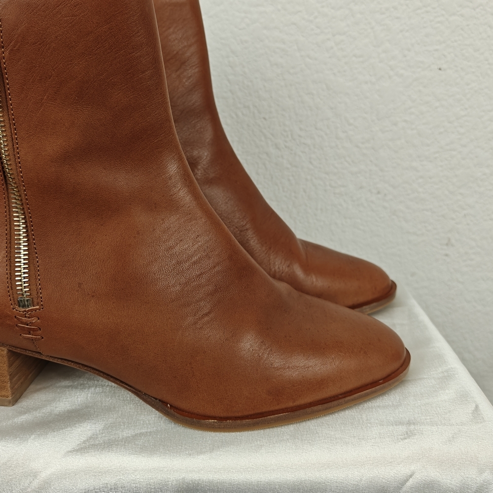 Sarah Flint The Perfect Zip Bootie In Saddle Vachetta Size 40, 9-9.5 Women's - Picture 7 of 16